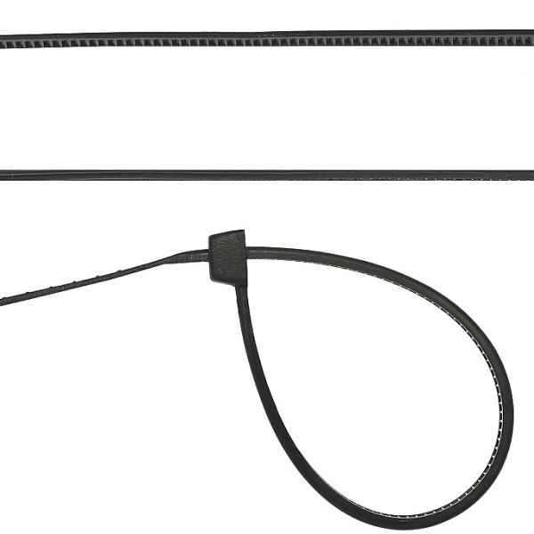 Кабельные стяжки черные ХС-Ч, 2.5 x 200 мм, 100 шт,нейлоновые, СИБИН 3788-25-200