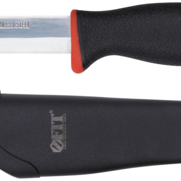 Нож строительный нерж. сталь, прорезиненная ручка 10611