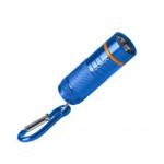Фонарь брелок KOC205B (4xLR44 в компл) 1св/д SMD 1W,65lm,45м,анодир.алюм,синий,карабин,IP42 Космос,830535