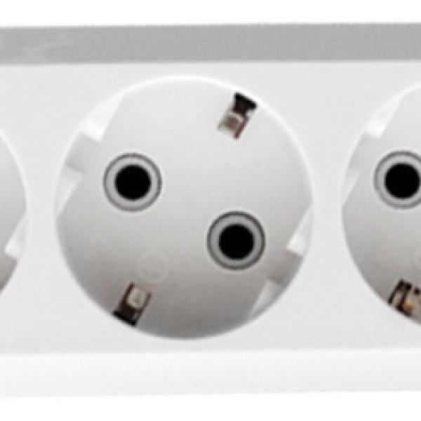 Колодка с заземлением "universal", корпус АБС пластик, 16 А, 3 гнезда 83229